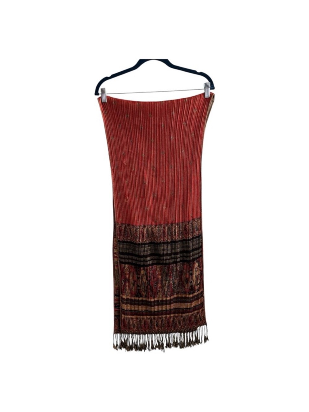 Pashmina 55% Pashmina 45% Silk Scarf Orange Brown Fall Colors One Size